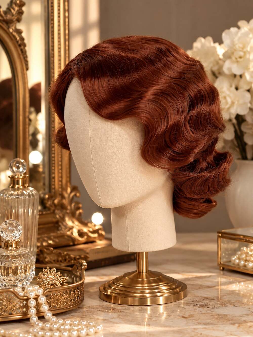 1920s Retro Flapper Wig, 20s Short Wavy Curly Wig